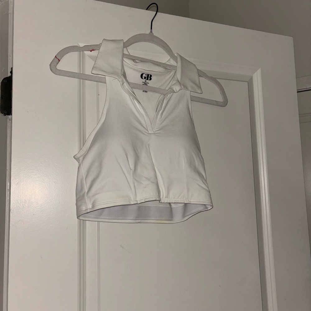 White collard top